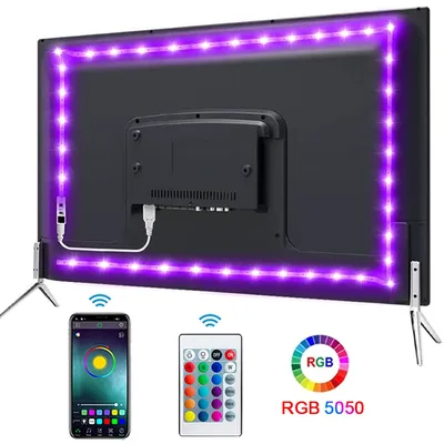 블루투스 USB LED 스트립 라이트 5050 SMD 5V USB RGB 조명, 유연한 LED 램프 테이프, 리본 RGB, 자체 접착 TV 데스크탑 다이오드